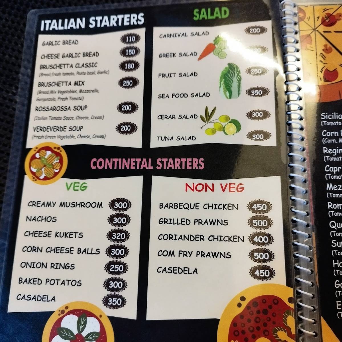 Olio's menu