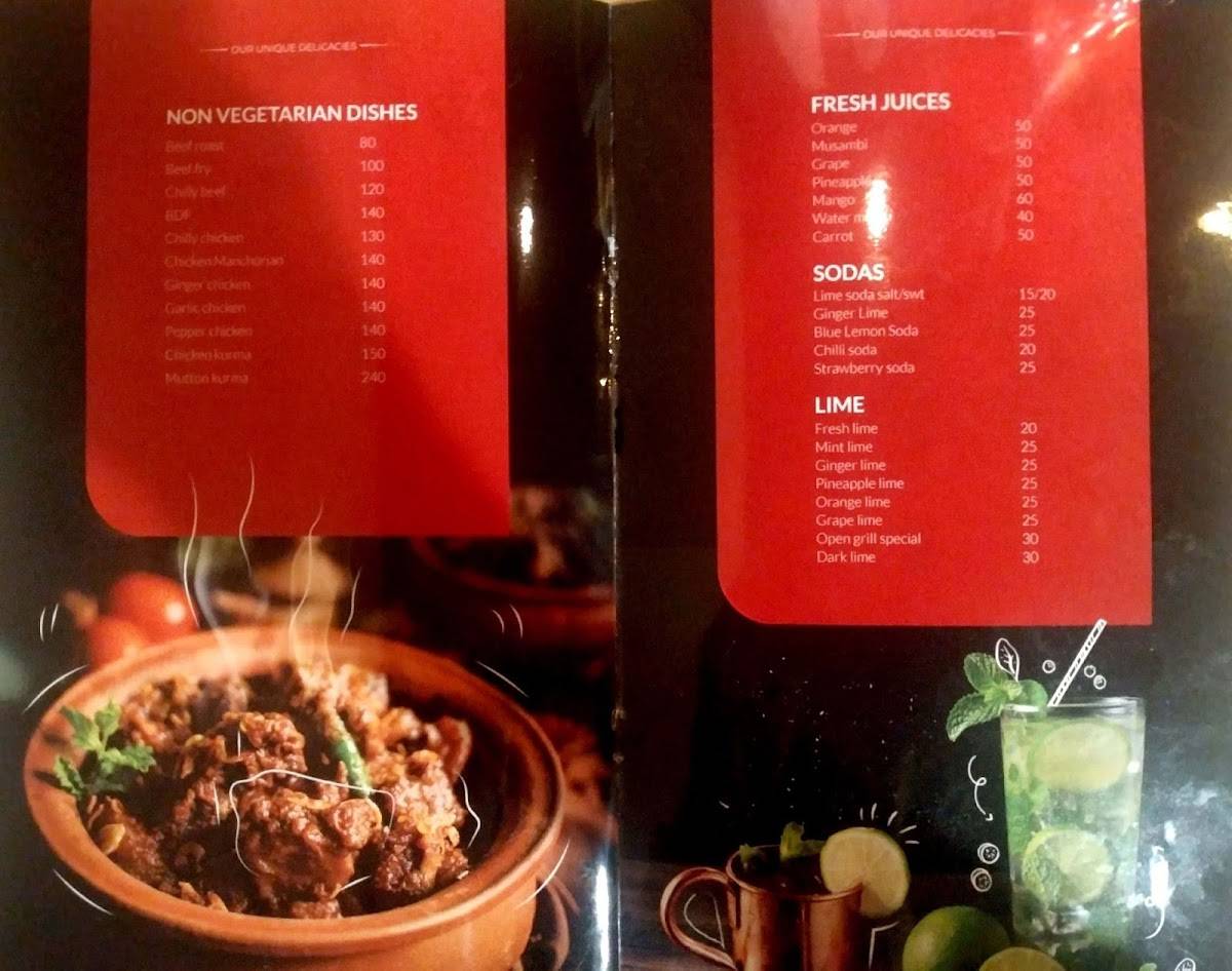 Open grill menu