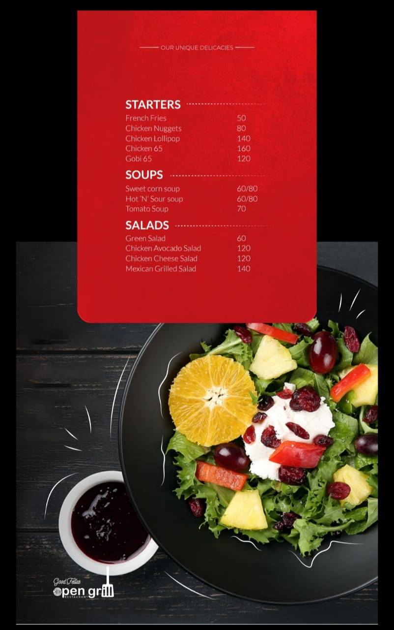 Open grill menu