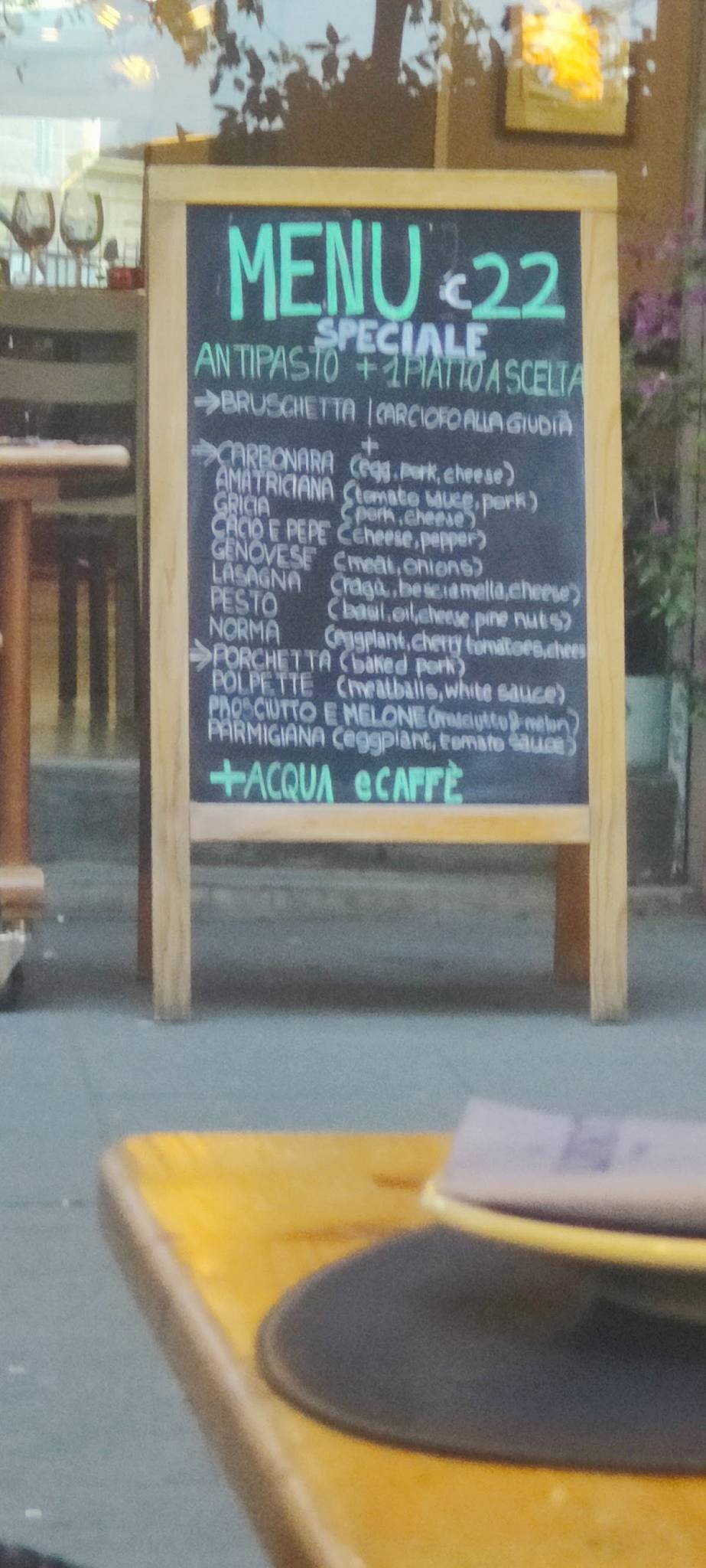 Menu di Osteria Corsetti 1921 Roma 