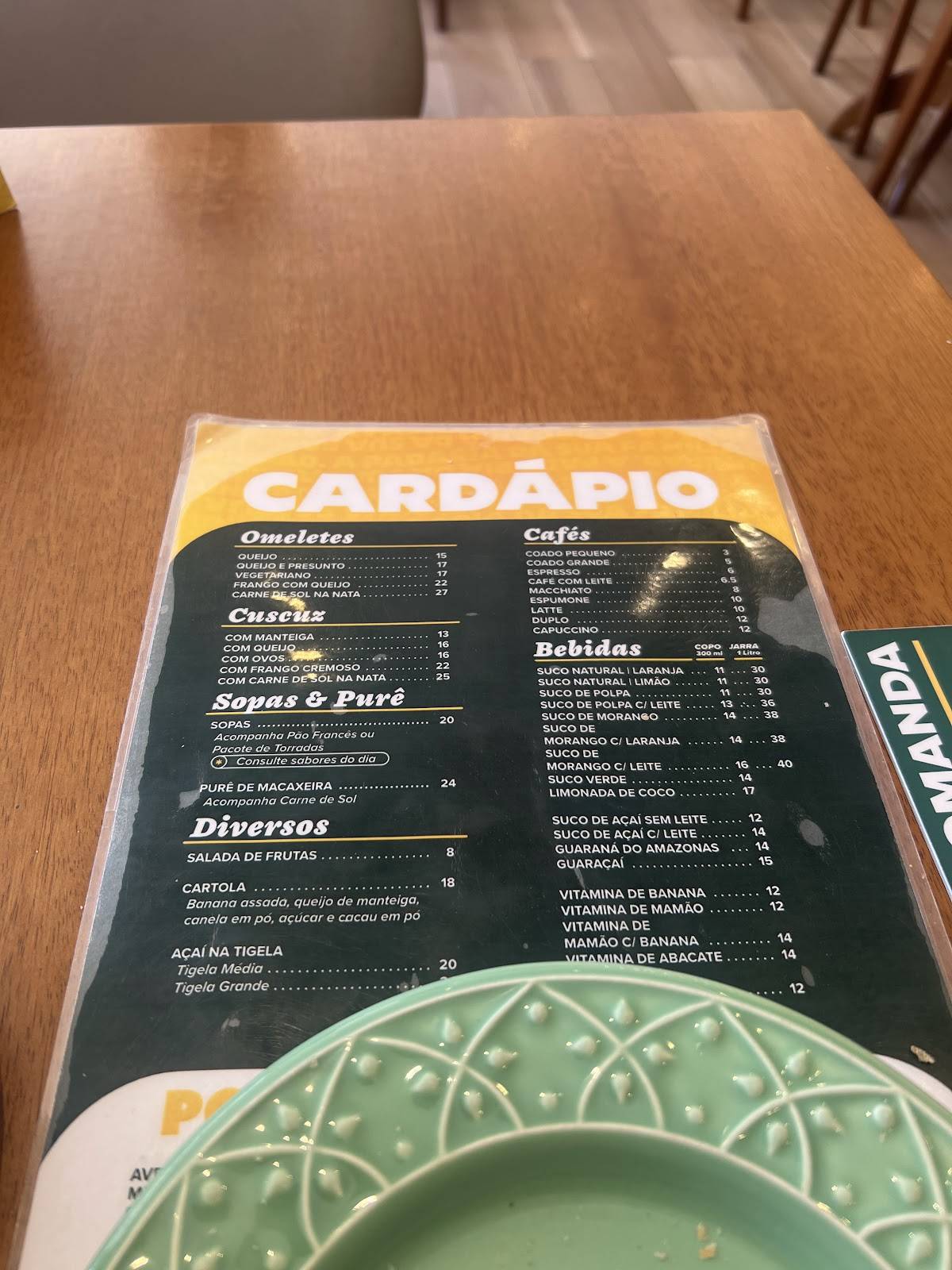 Padaria unipão cardápio