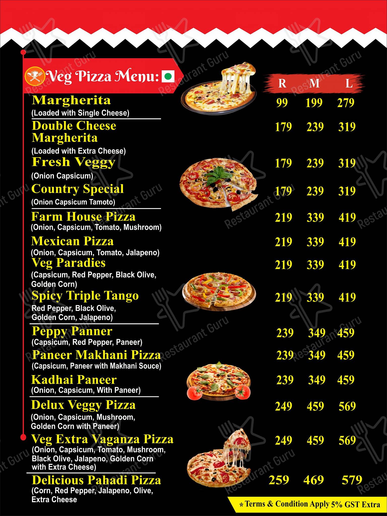 delicious Pahadi Pizza menu