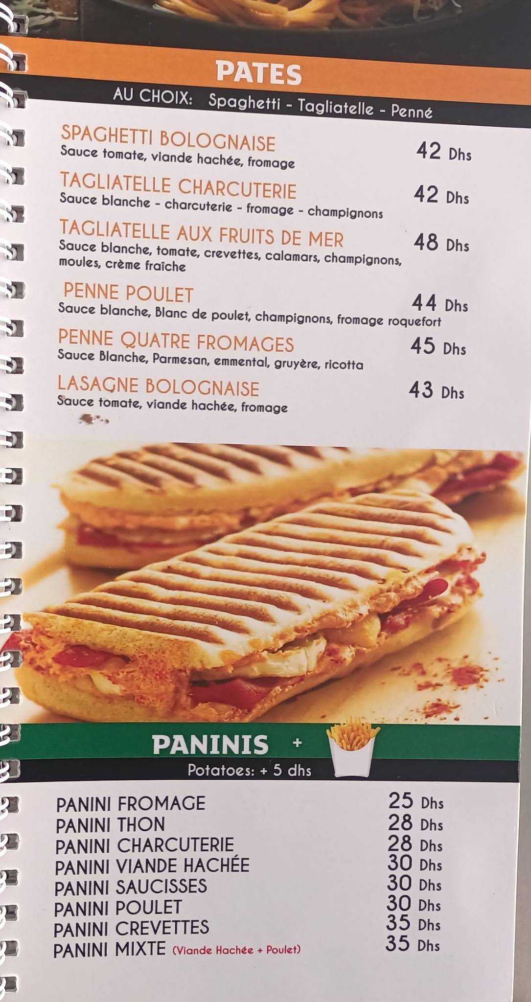 Menu de Paradise
