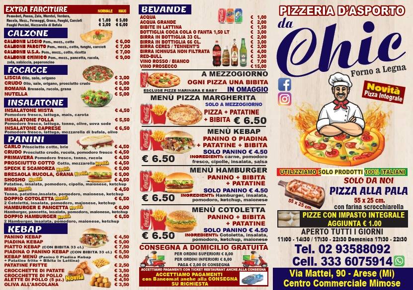 Menu di Pizza Chic 