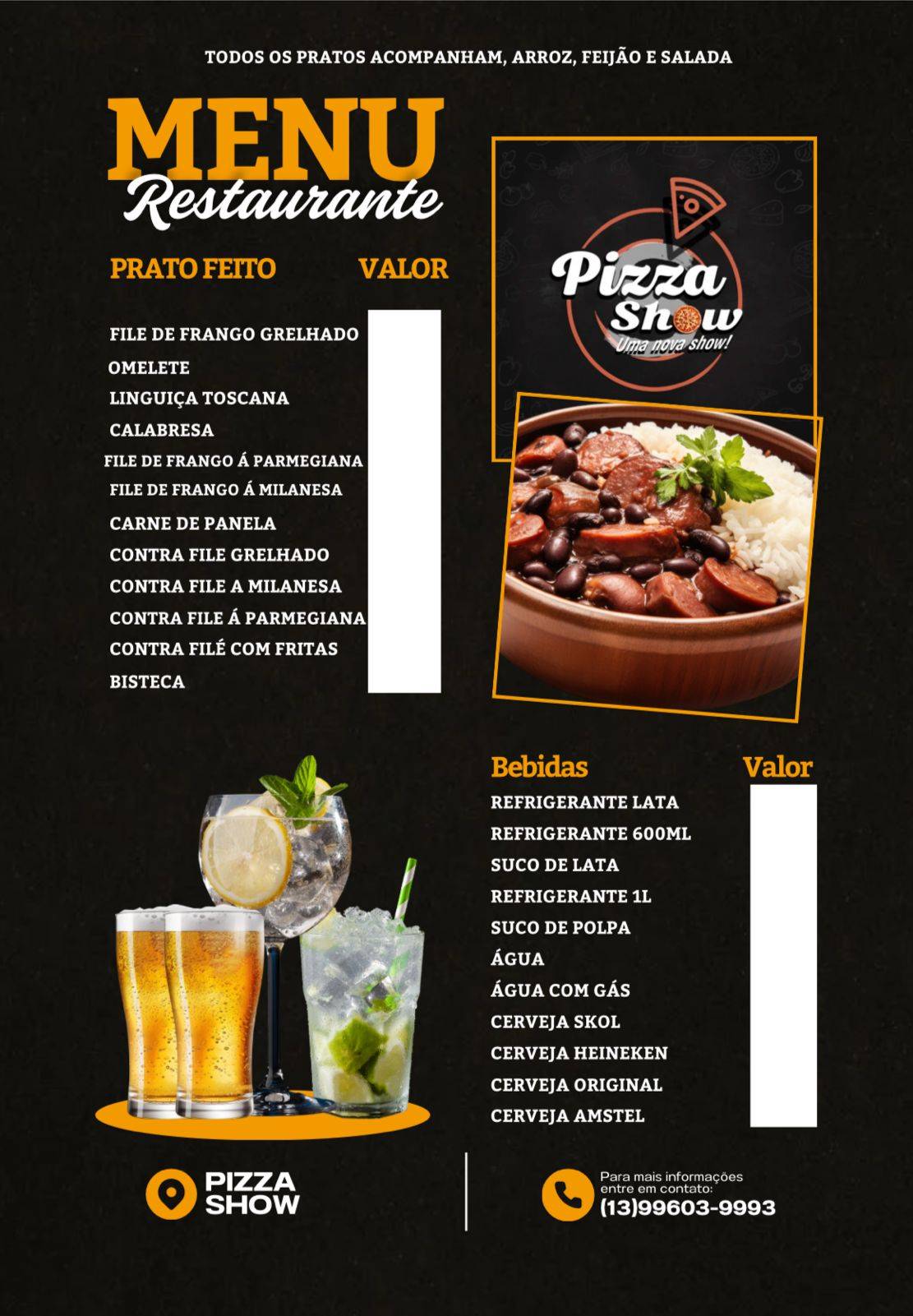 Pizza Show cardápio