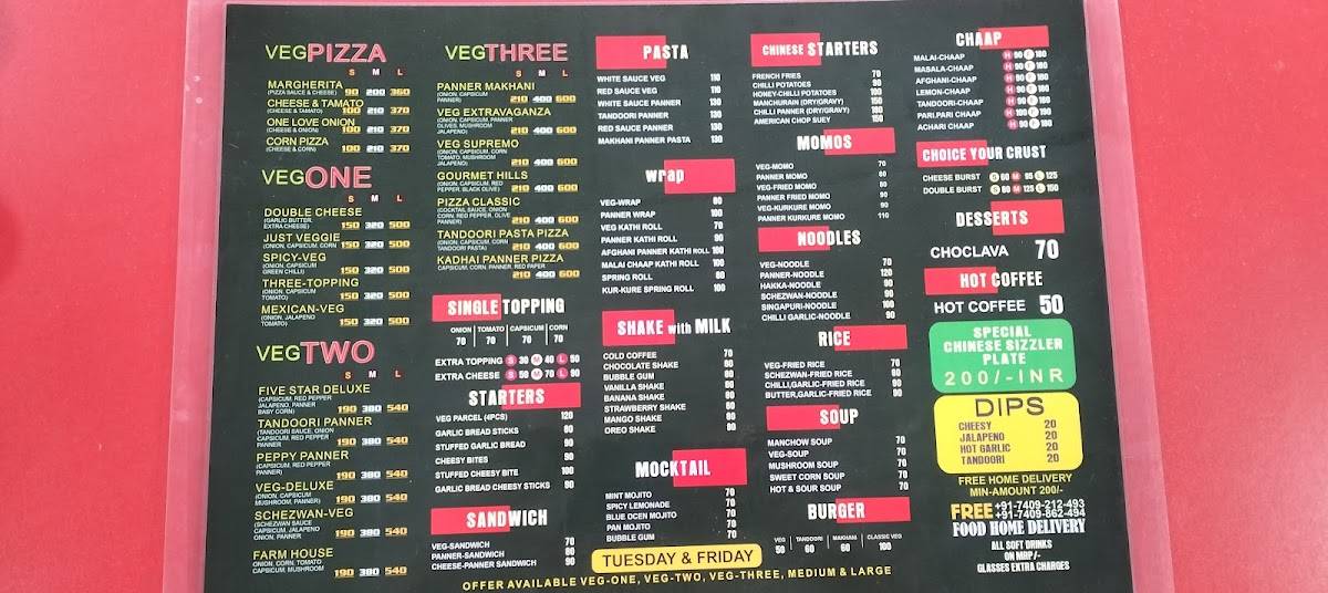 Pizza bites menu