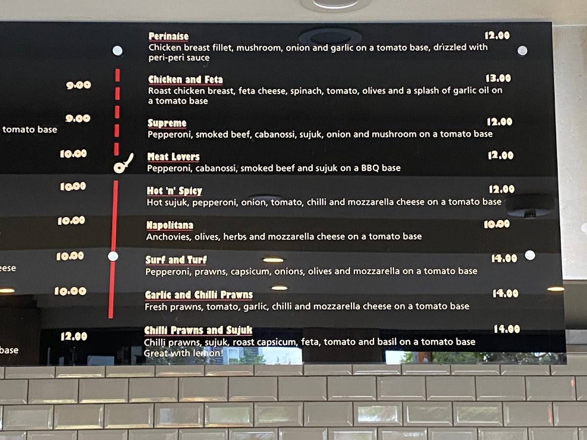 Menu at Pizzabox Café restaurant, Kogarah