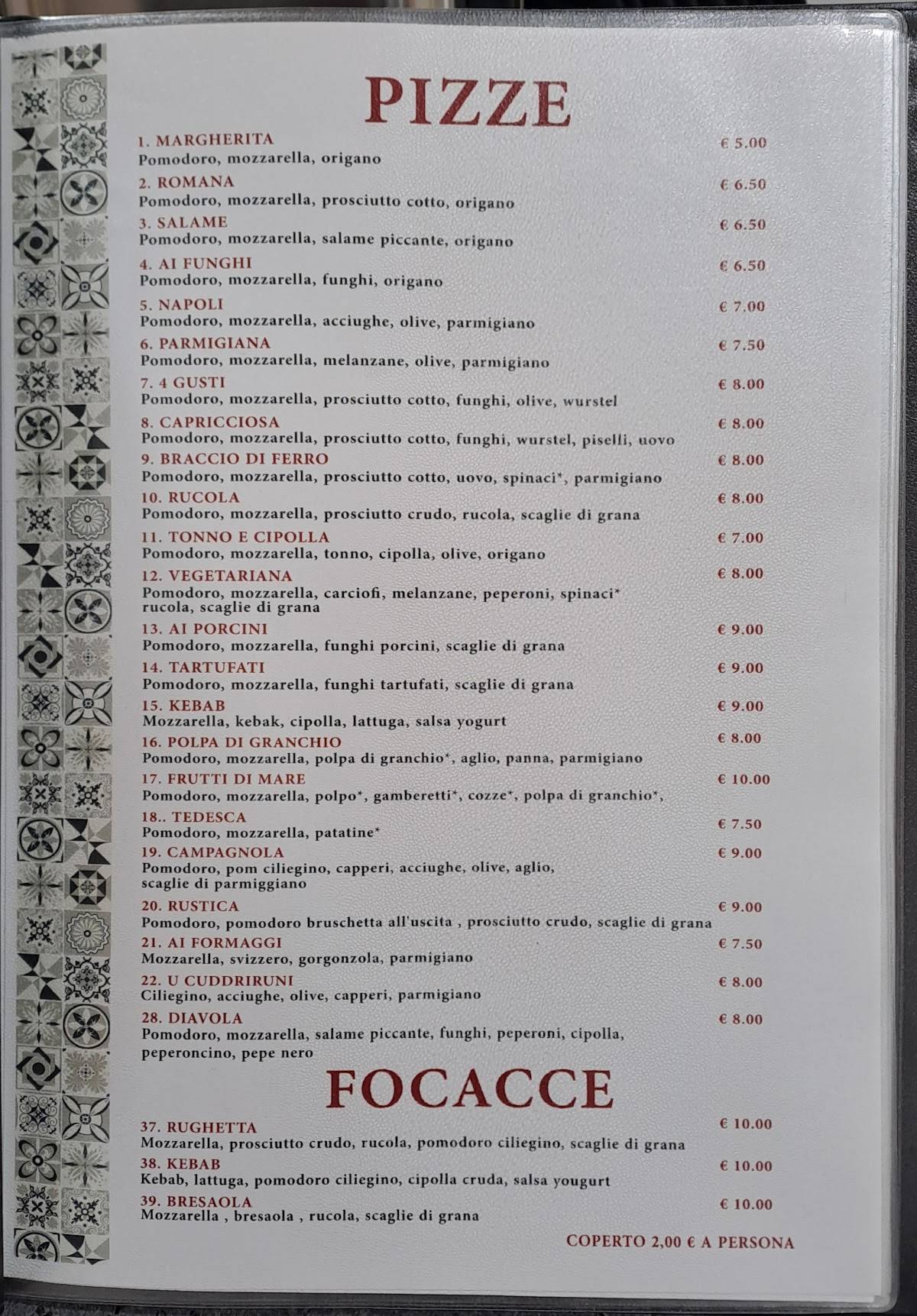 Menu di Pizzeria Mistick Pizza2 