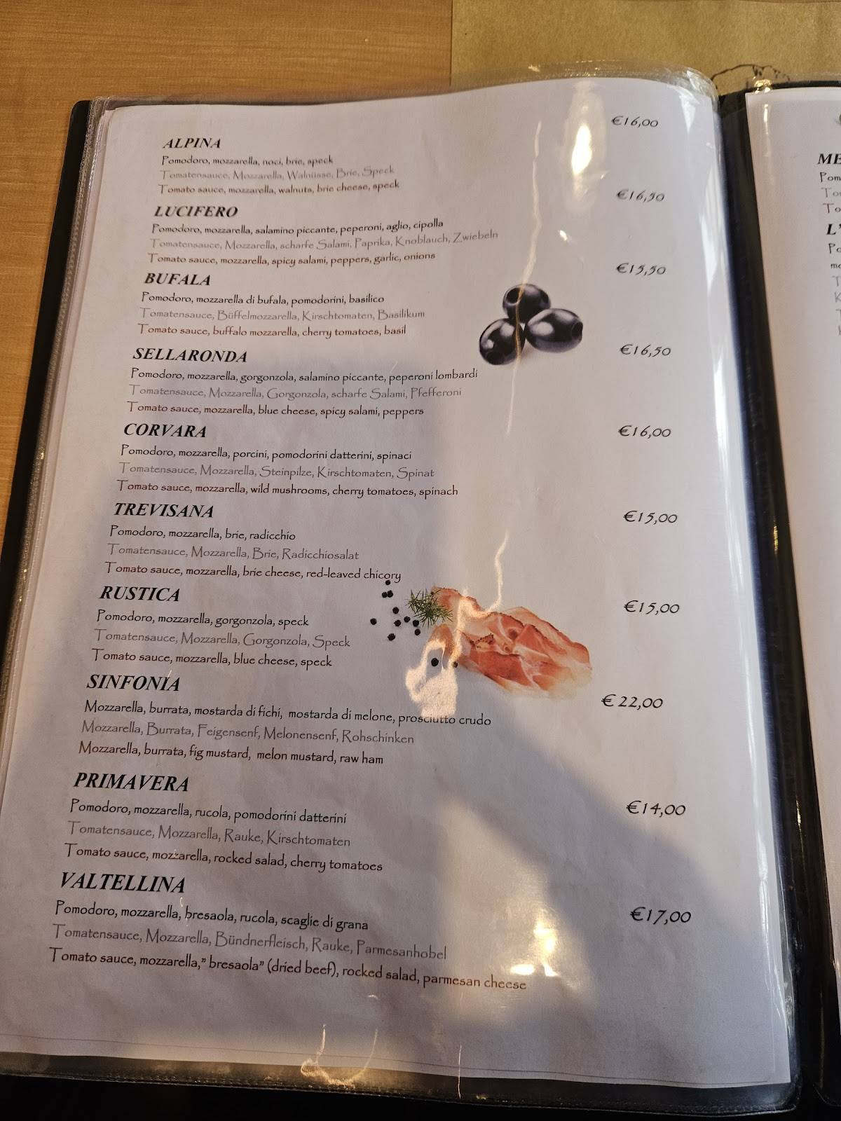 Menu di Pizzeria Ristorante Salvan - Corvara in Badia (bz) 