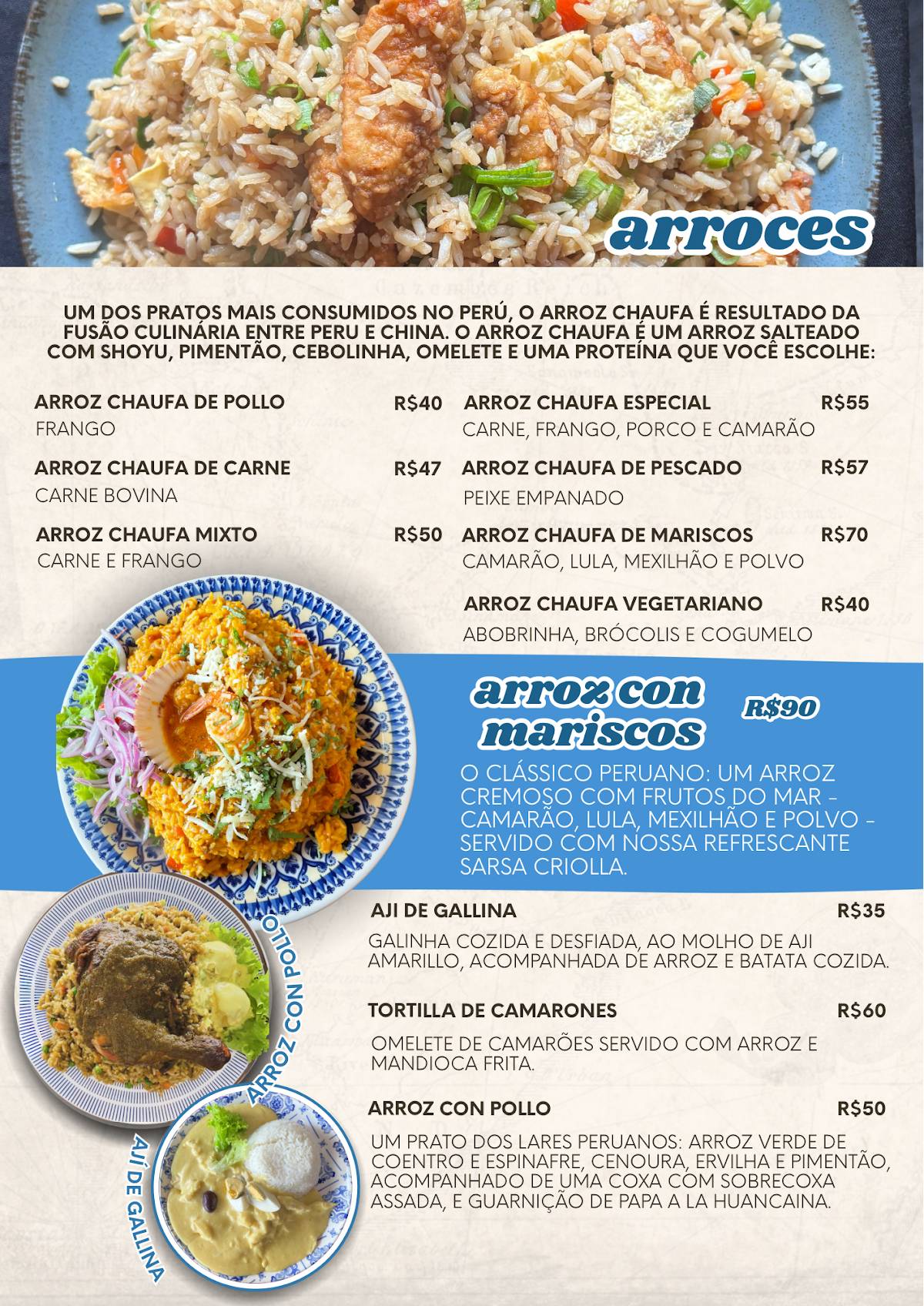 Punto Peru Culinária Peruana cardápio