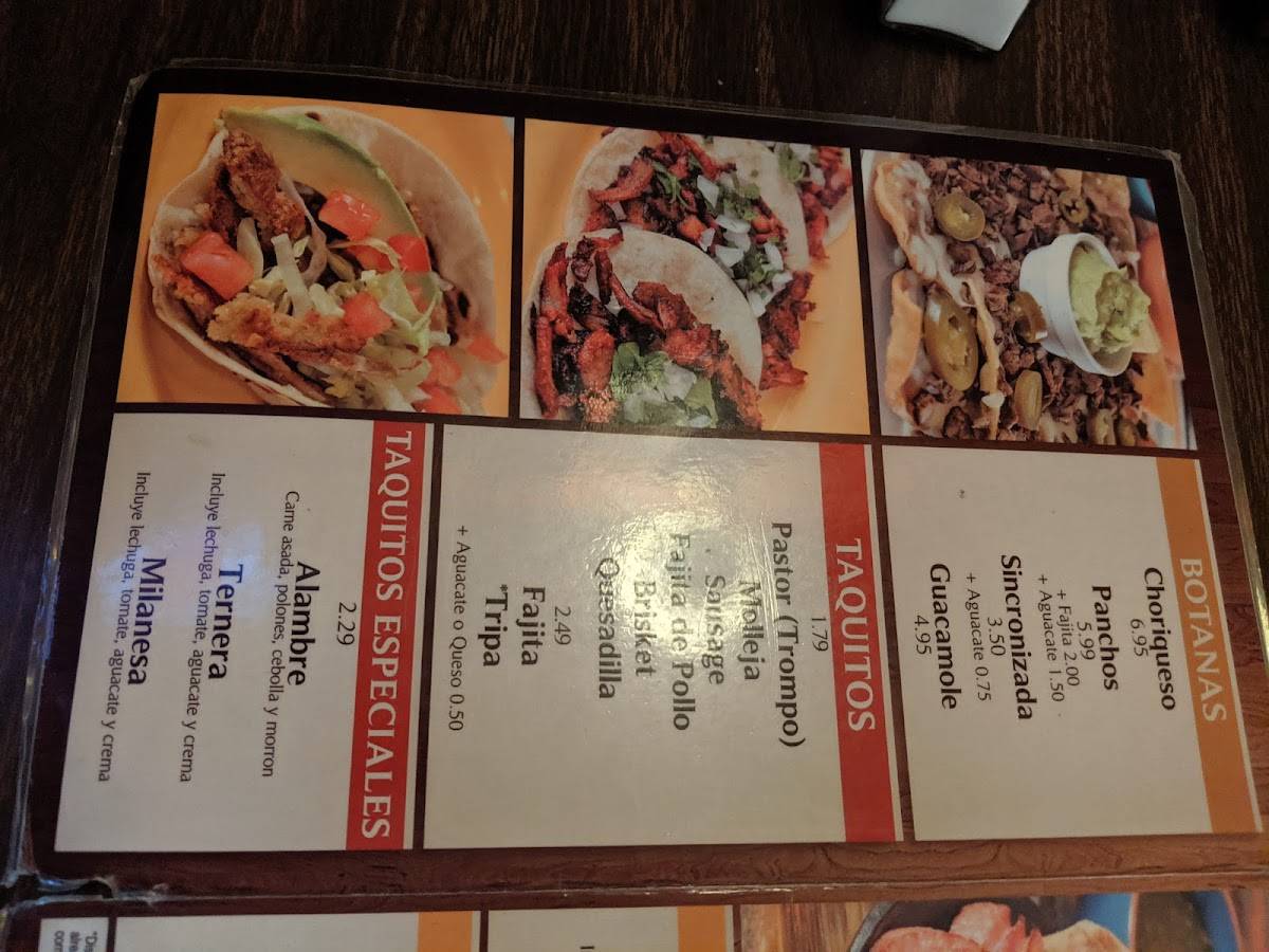 Menu at Taquitos Ravi Restaurant Shiloh, Laredo, 414 Shiloh Dr UNIT 2