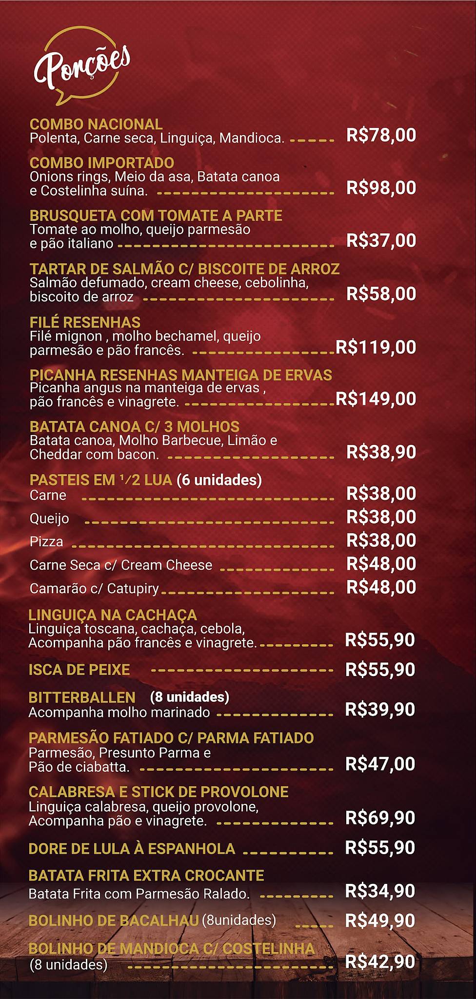 Resenha's Lounge Bar cardápio