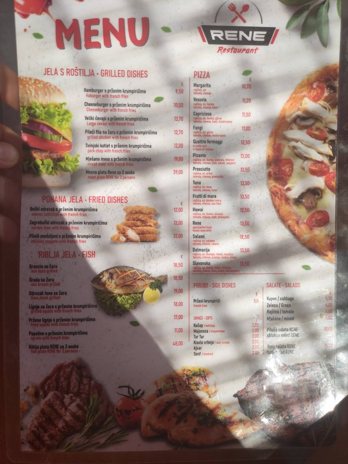 Menu di Restaurant Rene 
