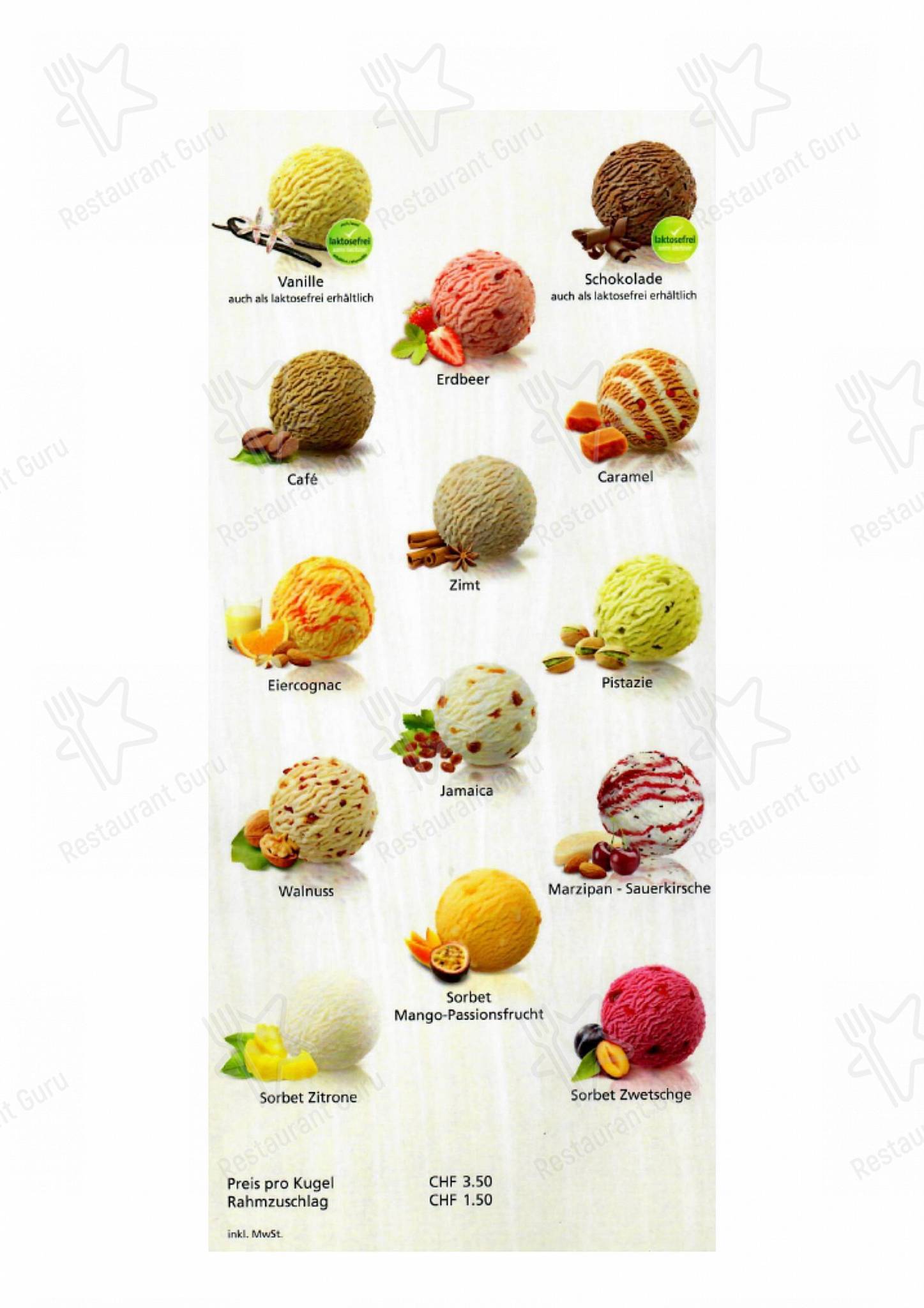 Menu di Restaurant Stählibuck - Menu