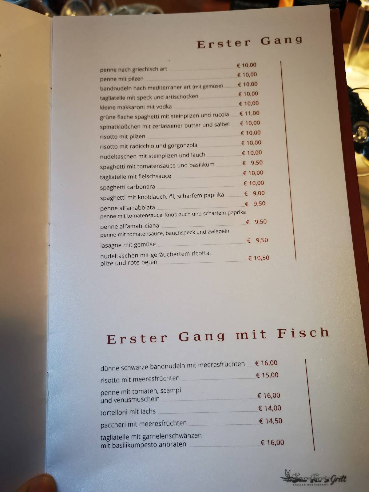 Menu di Surfer'S Grill 