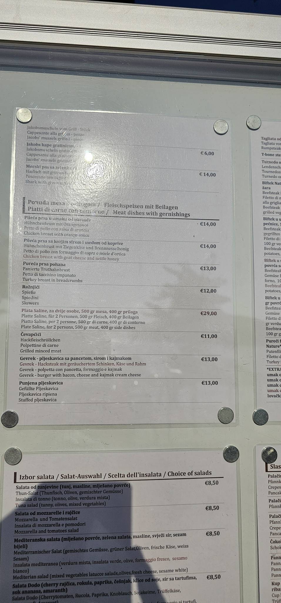 Menu di Restaurant Val Saline 