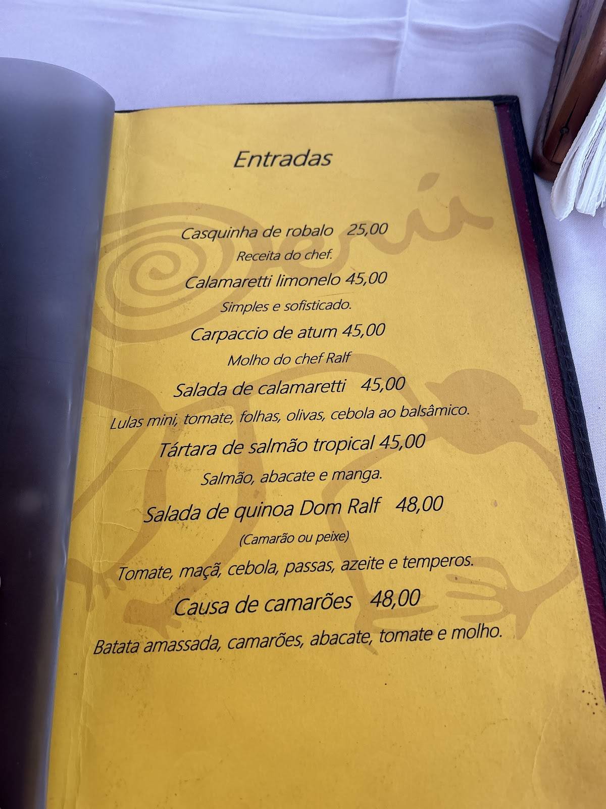 Dom Ralf Mistura Peruana cardápio