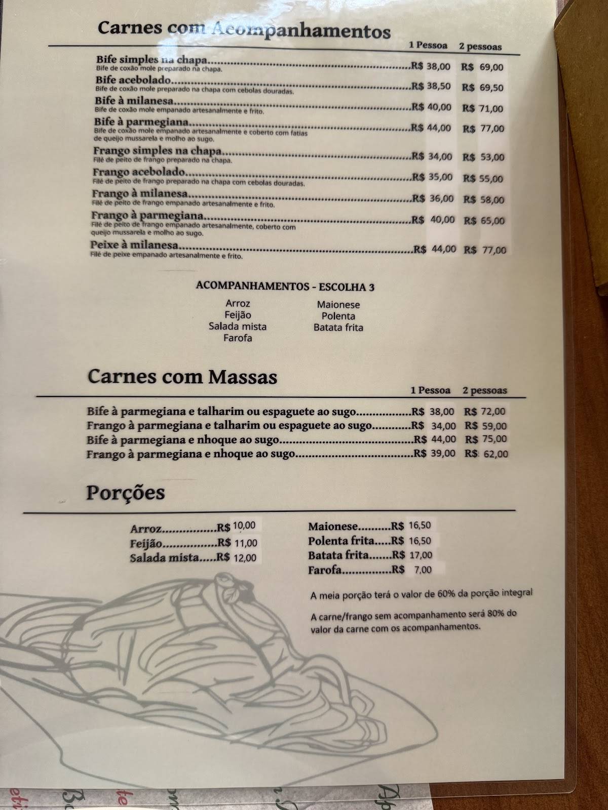 Restaurante Nonna Giovanna cardápio
