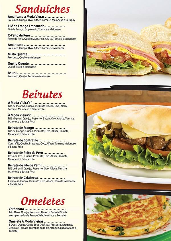 Restaurante Vieiras cardápio