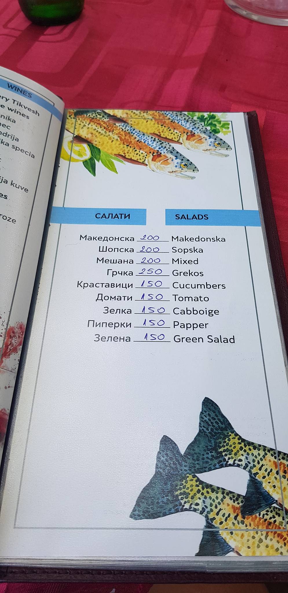 Menu de Ribar Restaurant