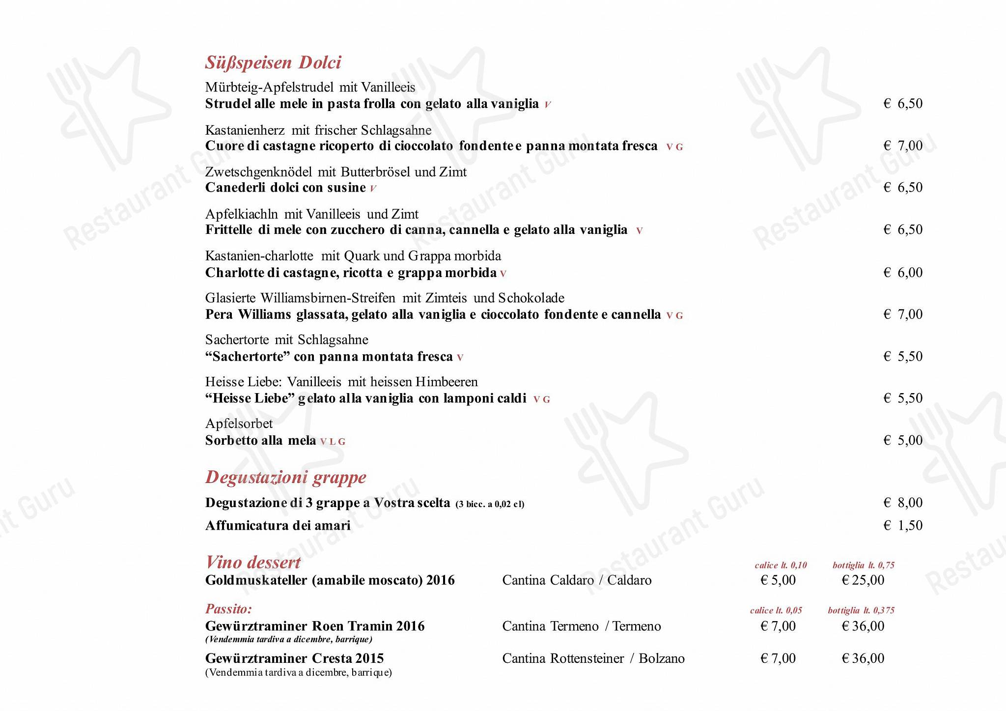 Menu bar per Ristorante Rifugio, Milano in Milano