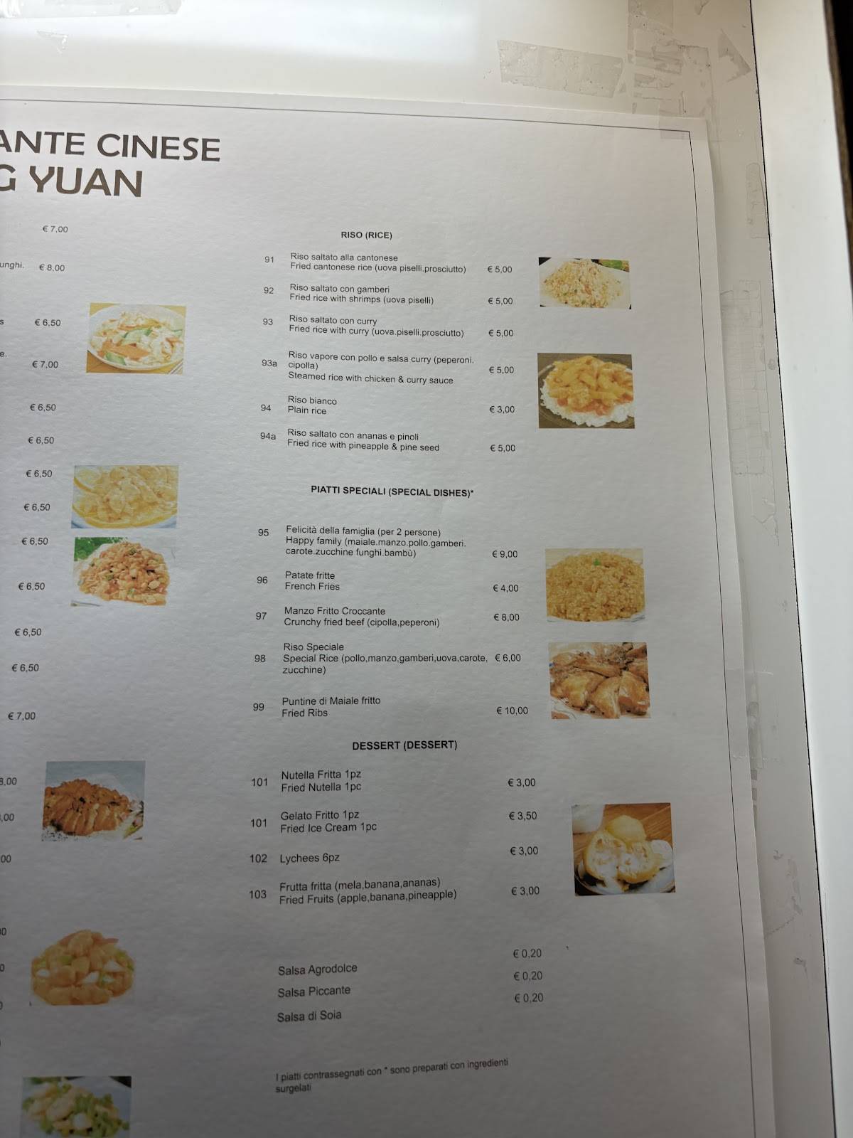 Menu de Ristorante Cinese Jing Yuan