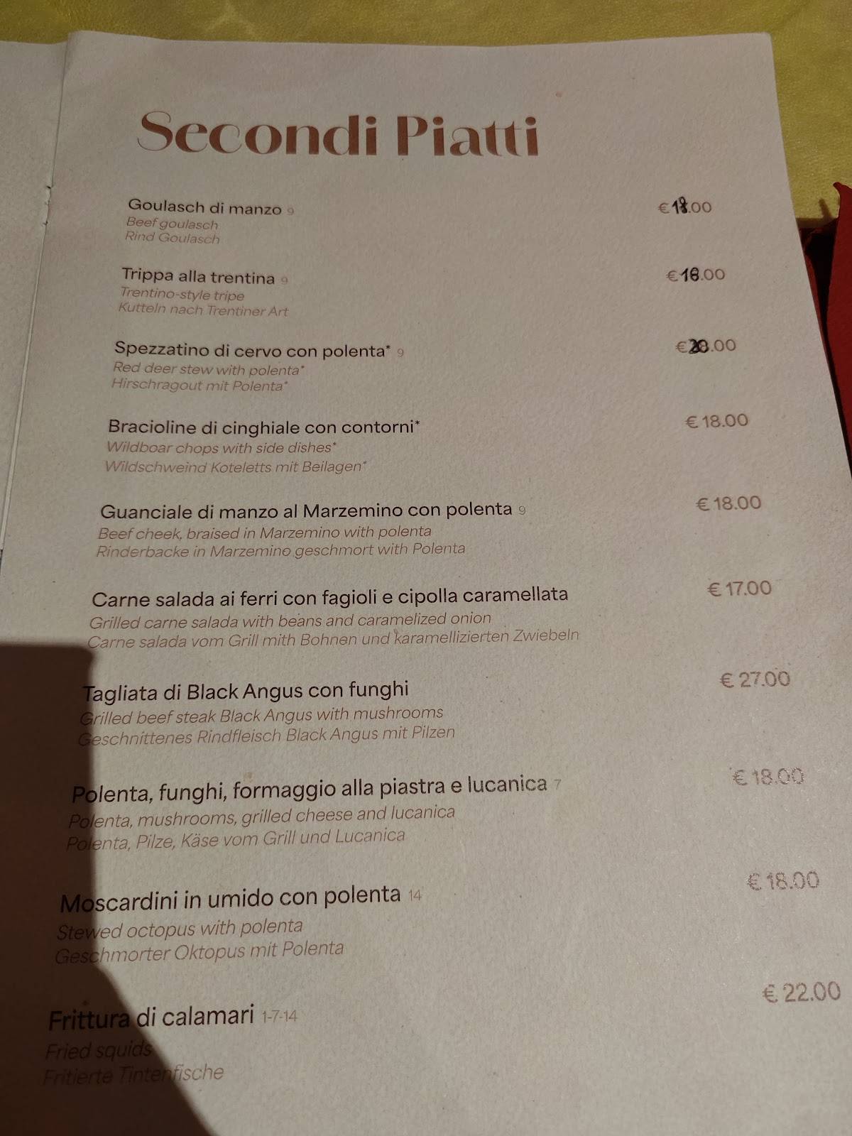 Menu di Ristorante La Cantinota 