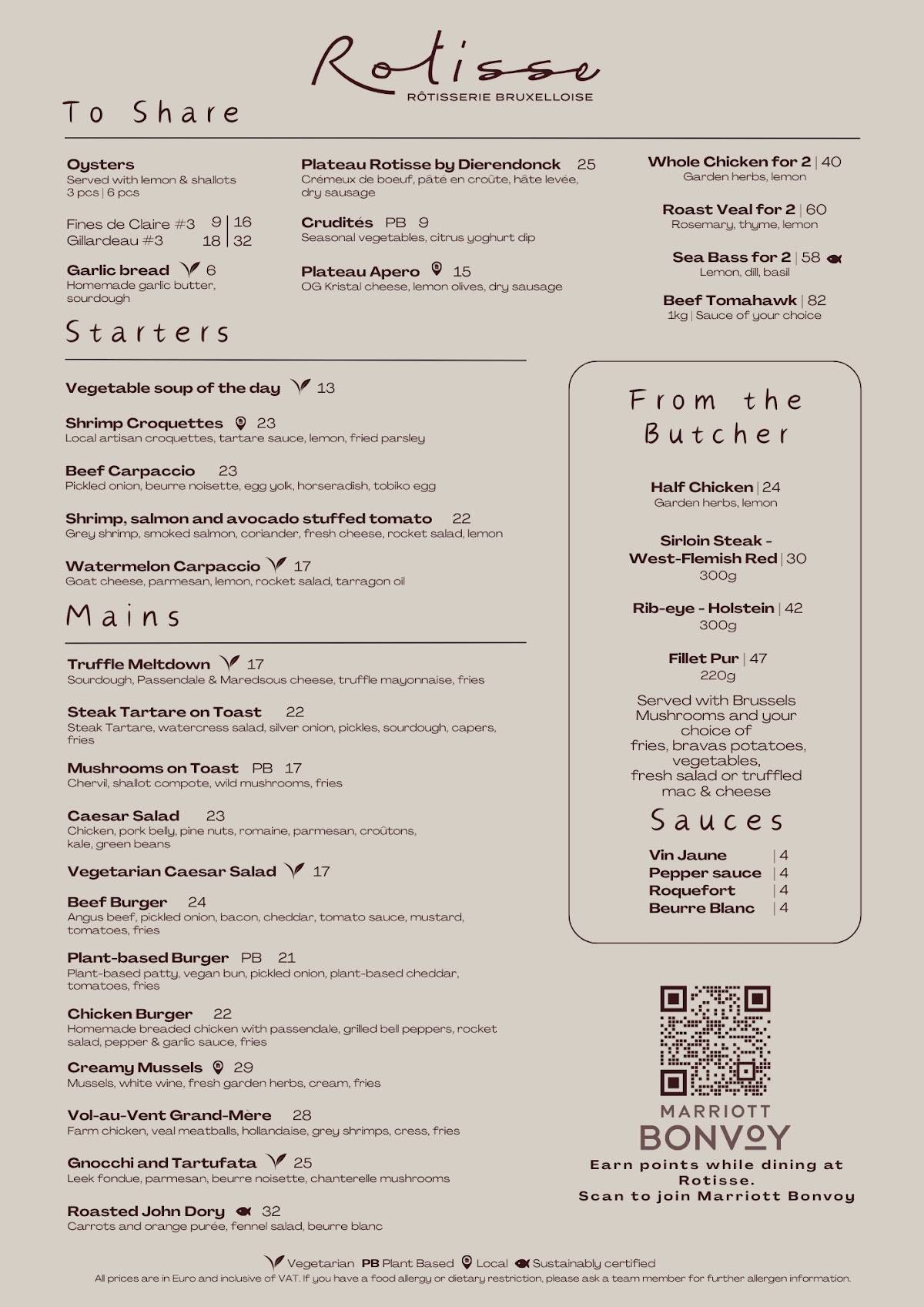 Menu de Rotisse Restaurant