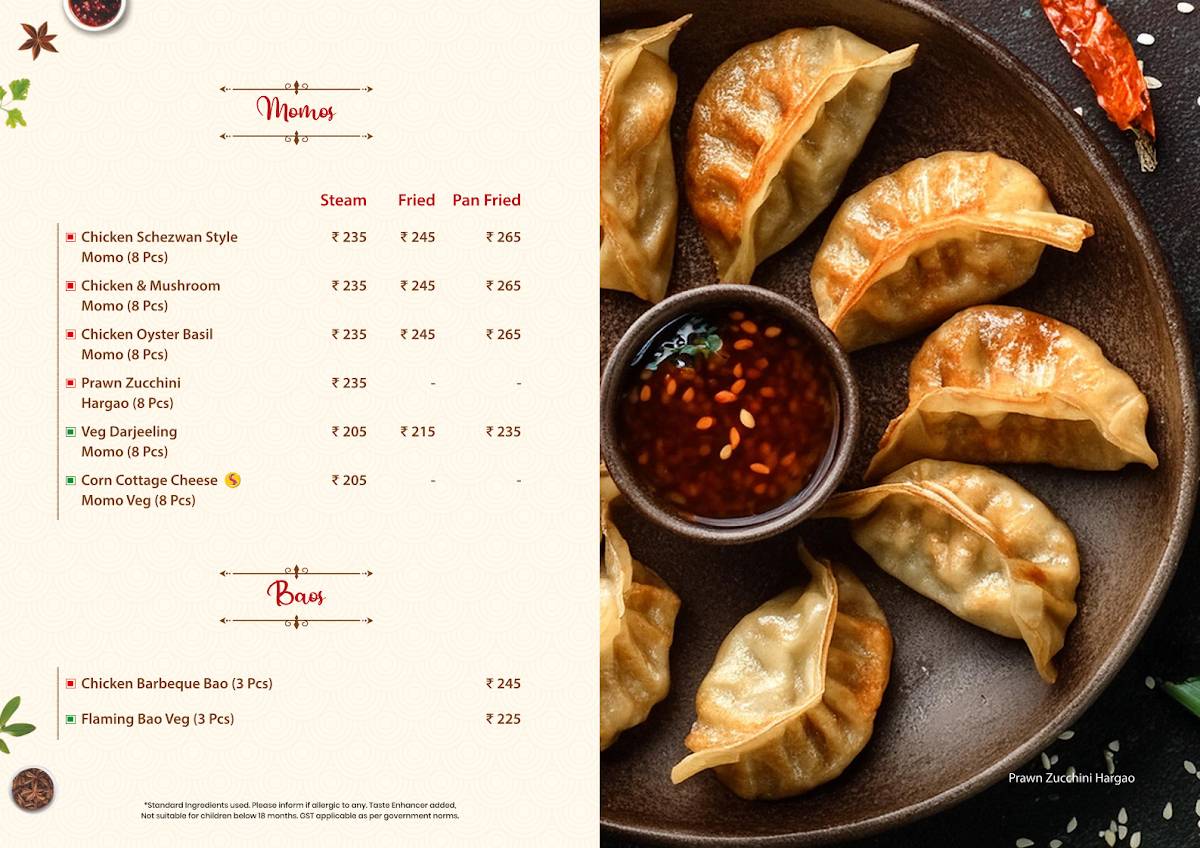 SHANGHAI - FLAVOURS OF CHINA TOWN (Salt Lake) menu