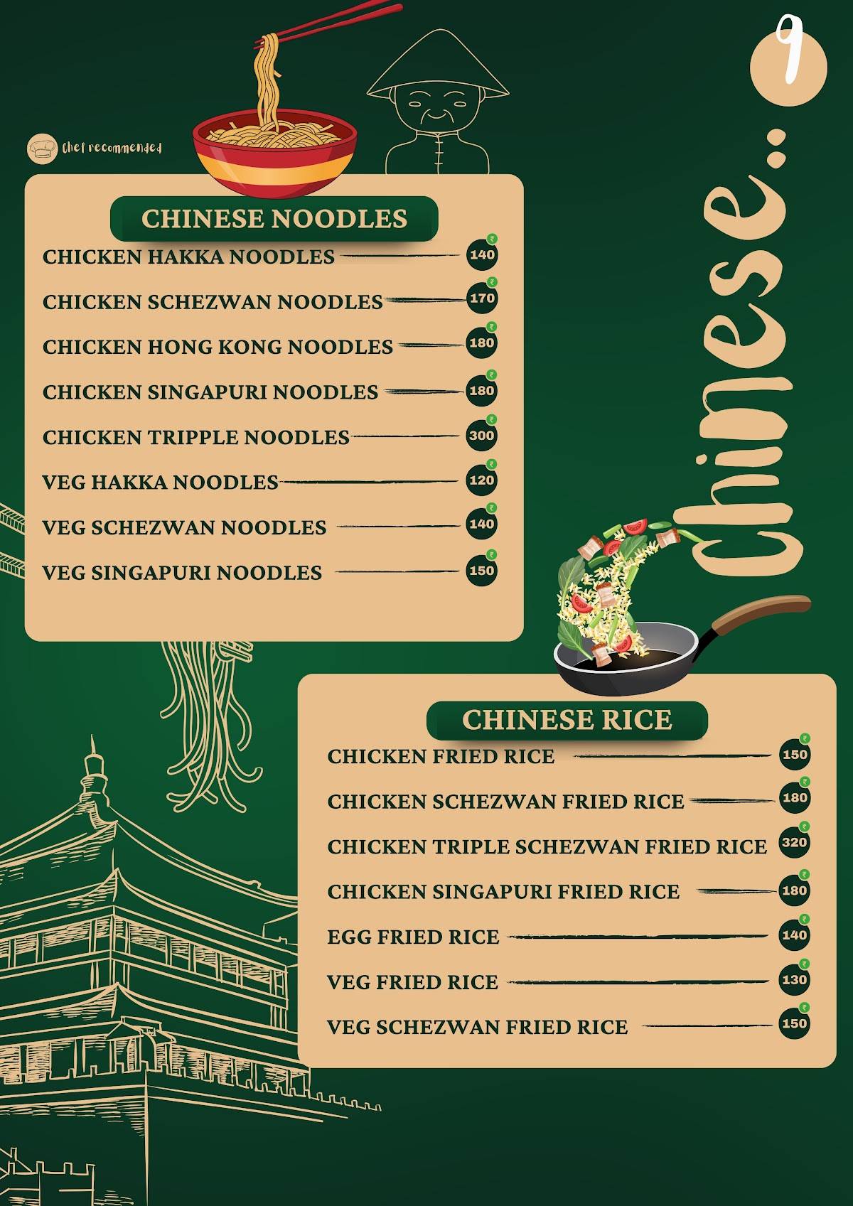 Saani Family Restaurant menu