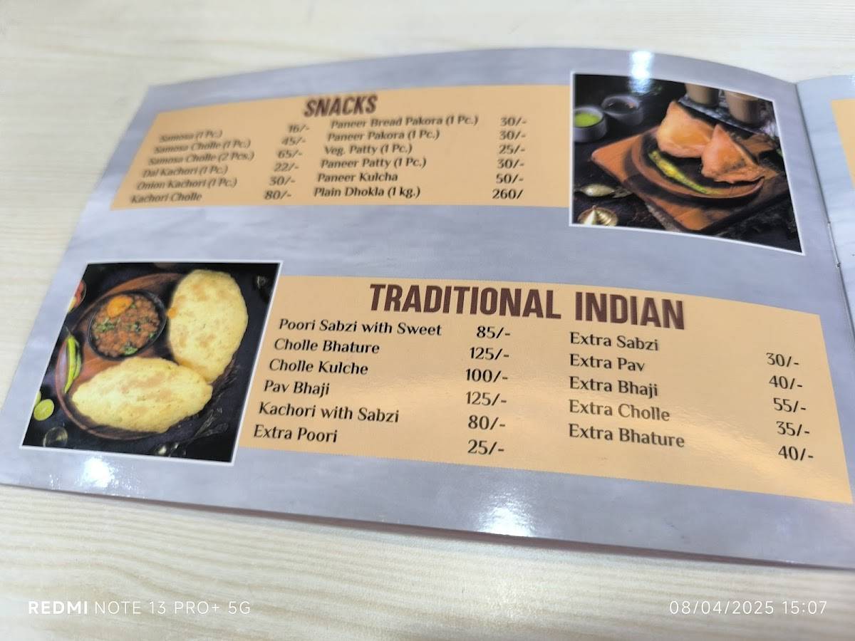 Samrat Sweets, Manesar menu