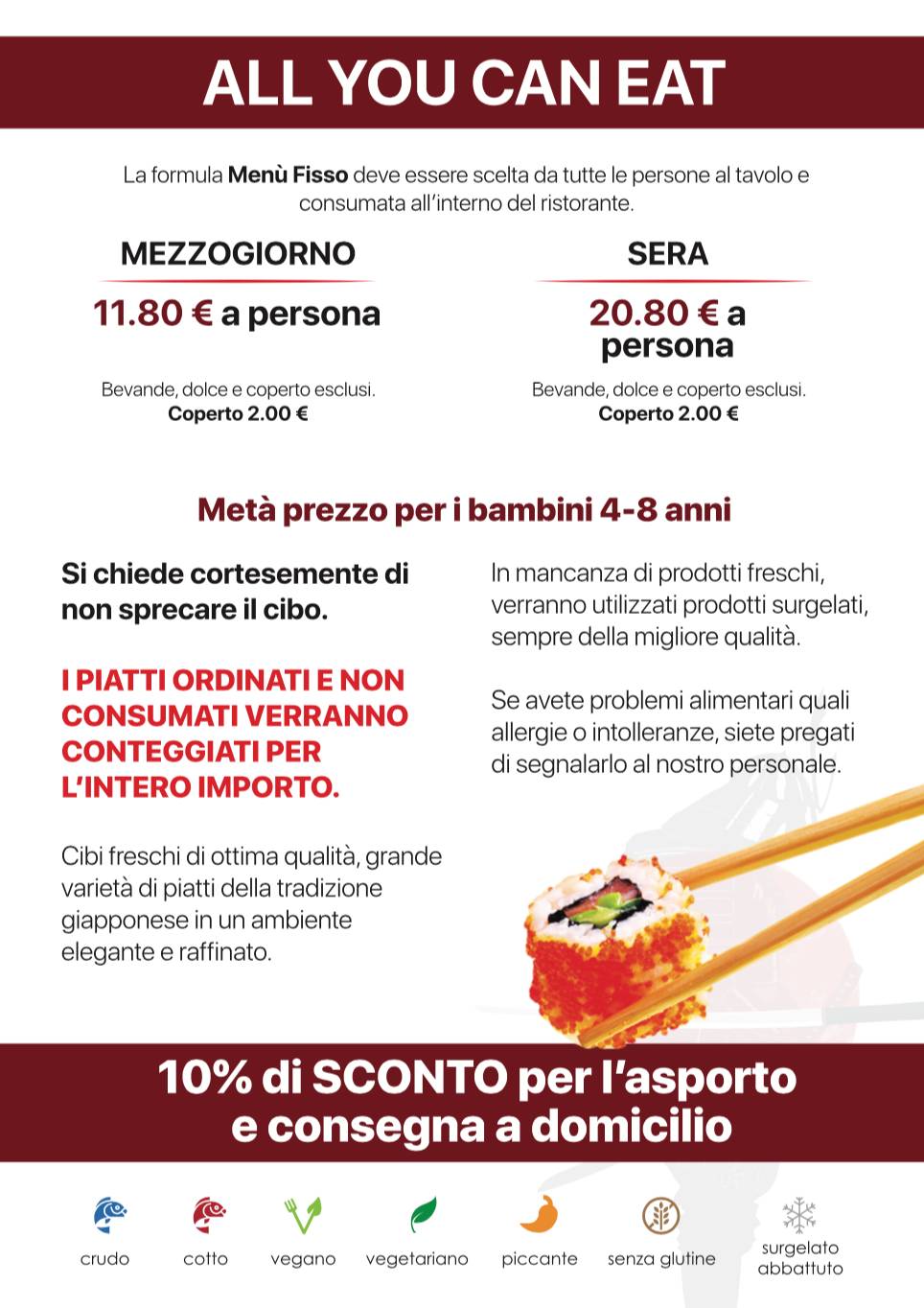Menu di Samurai Sushi 