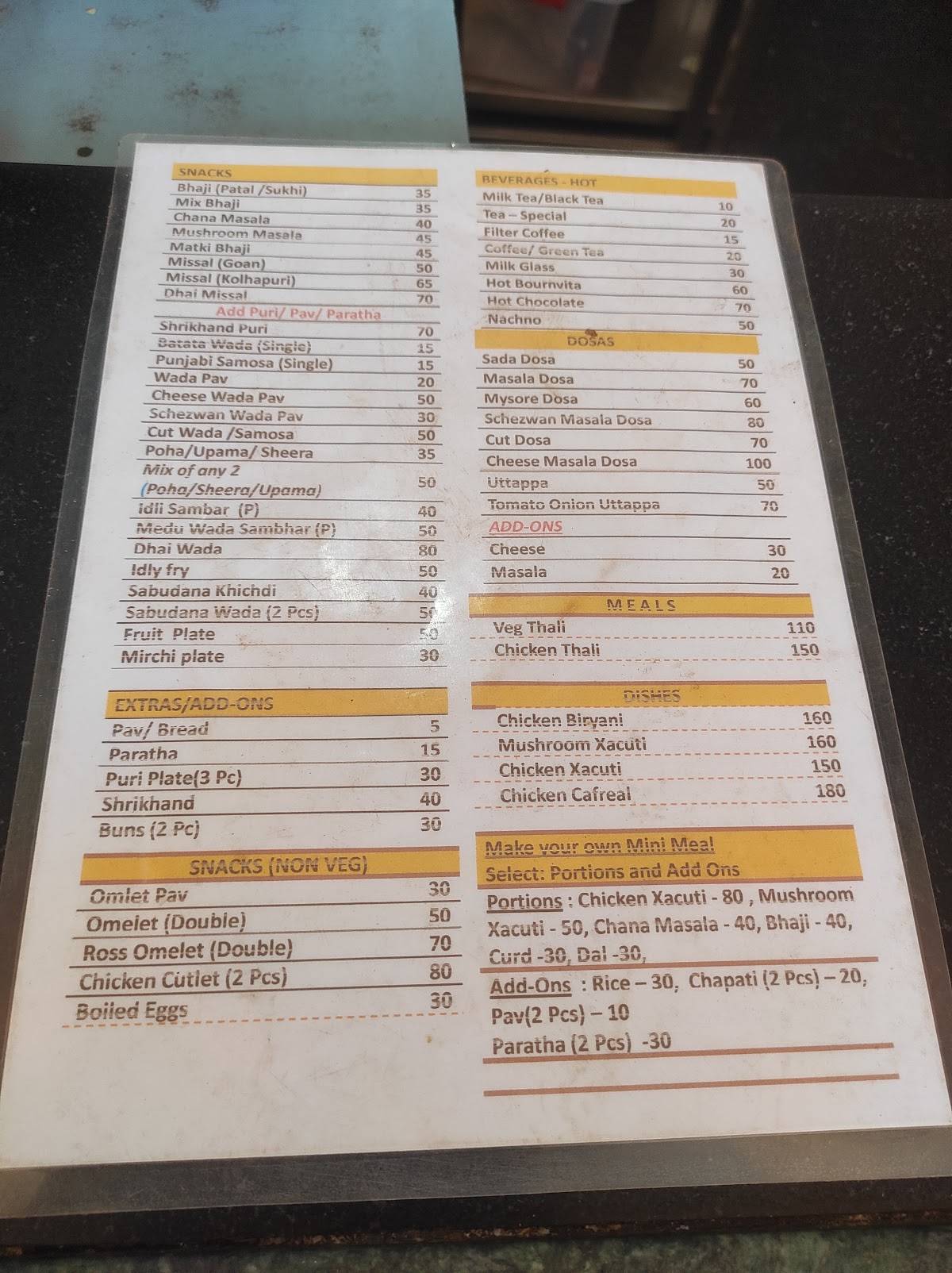 Satvik Foods menu