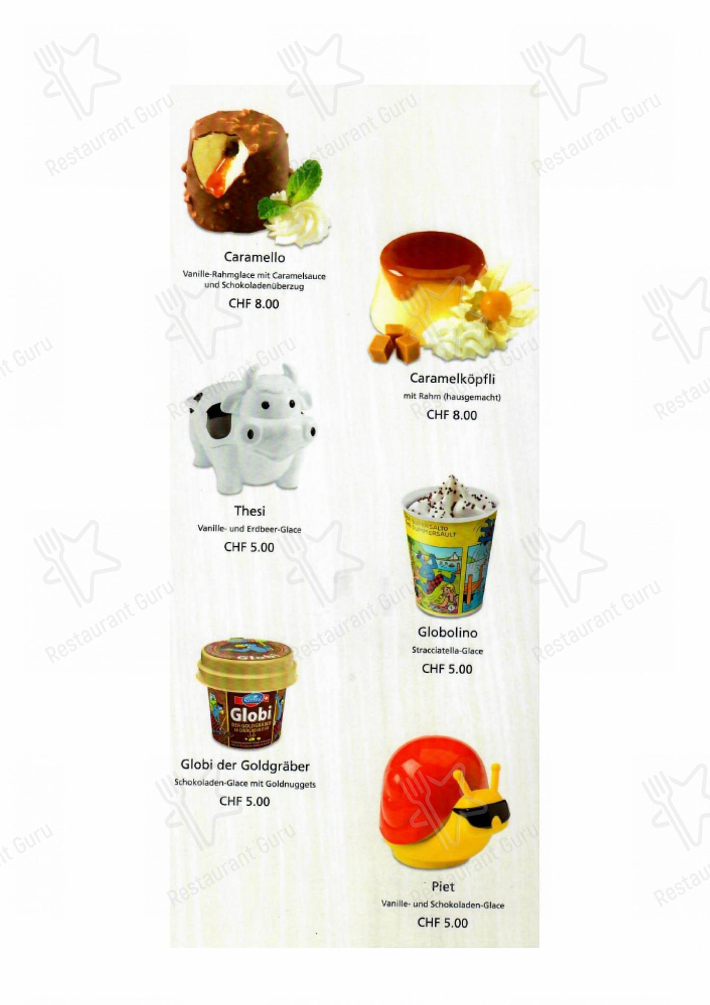 Restaurant Stählibuck in Frauenfeld - Menu