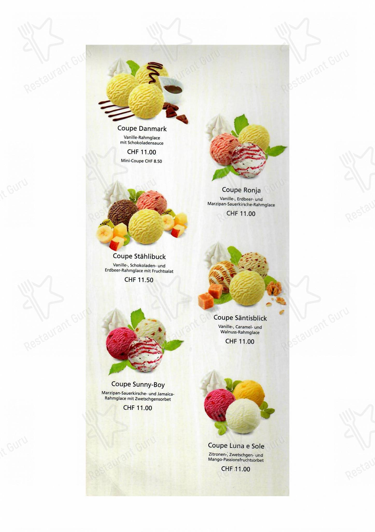 Menu di Restaurant Stählibuck - Menu