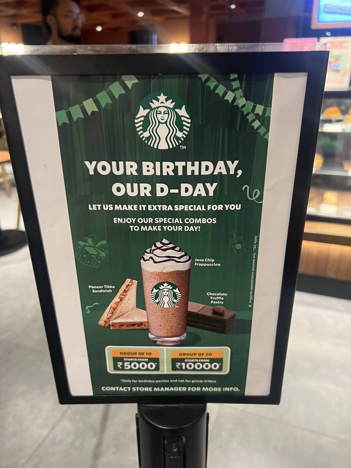 Starbucks menu