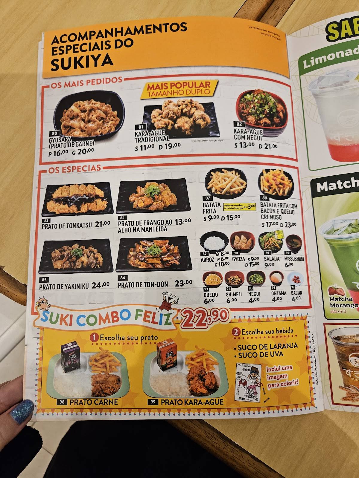 Sukiya Butantã cardápio