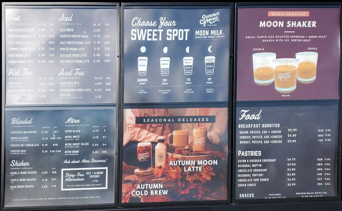 Menu at Summer Moon Coffee (Mayfair, OK) restaurant, Oklahoma City, N