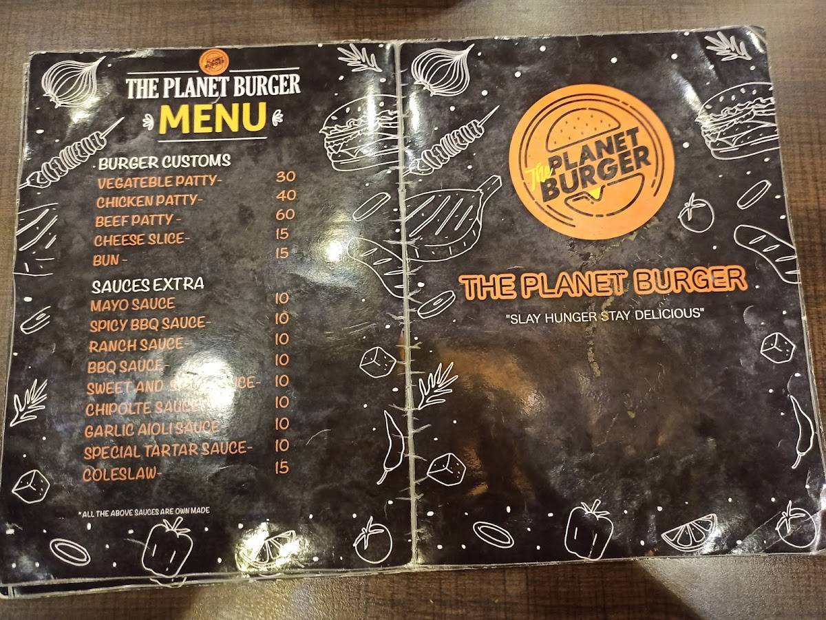 THE PLANET BURGER (T.P.B) menu