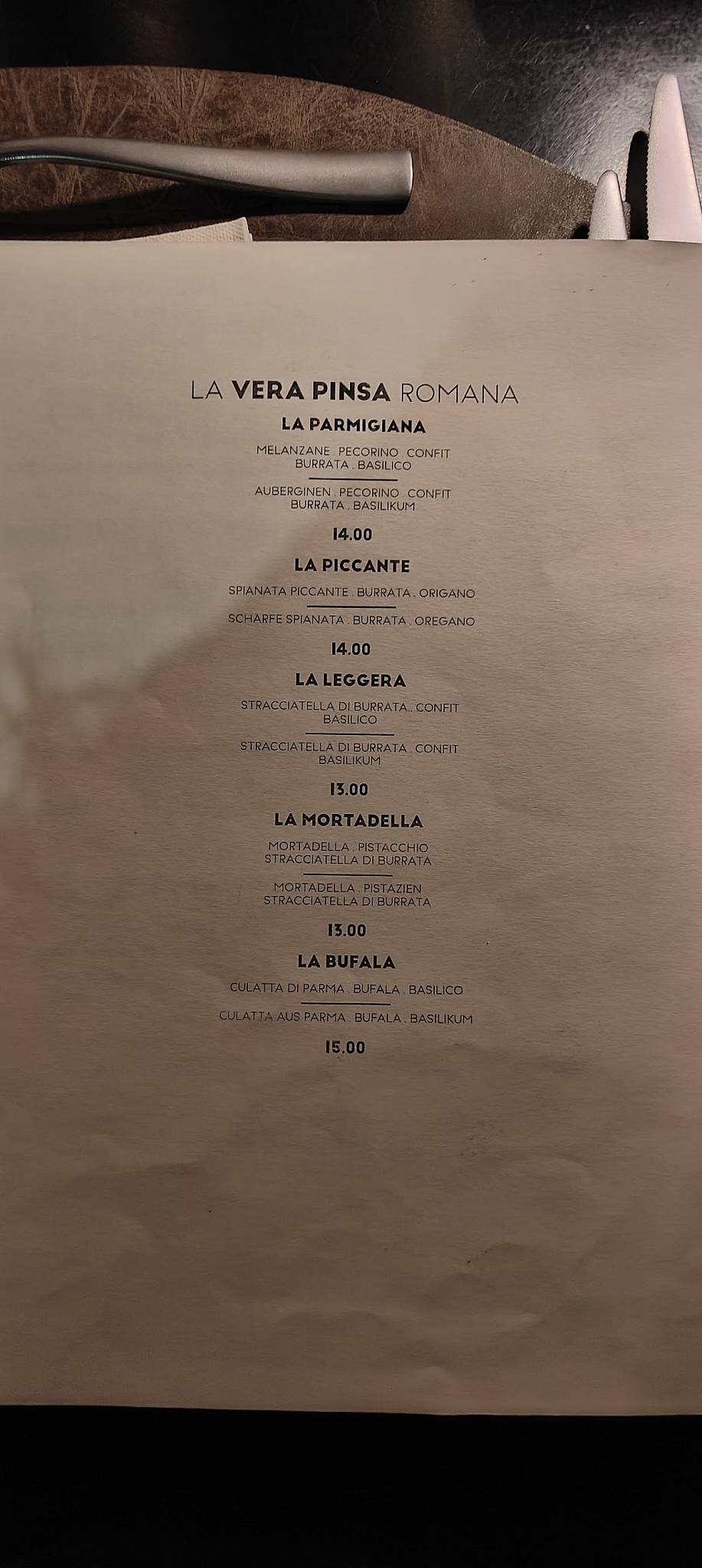 Menu di TUO Bar & Bistro - House of Edelschwarz 