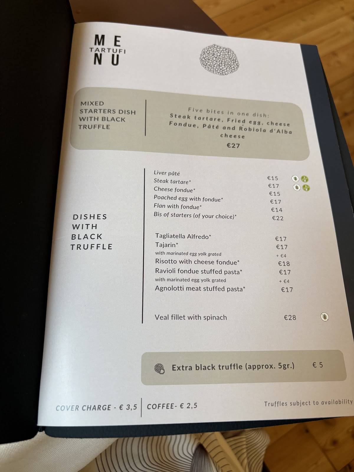 Menu di Tabui: Ristorante di Tartufi 