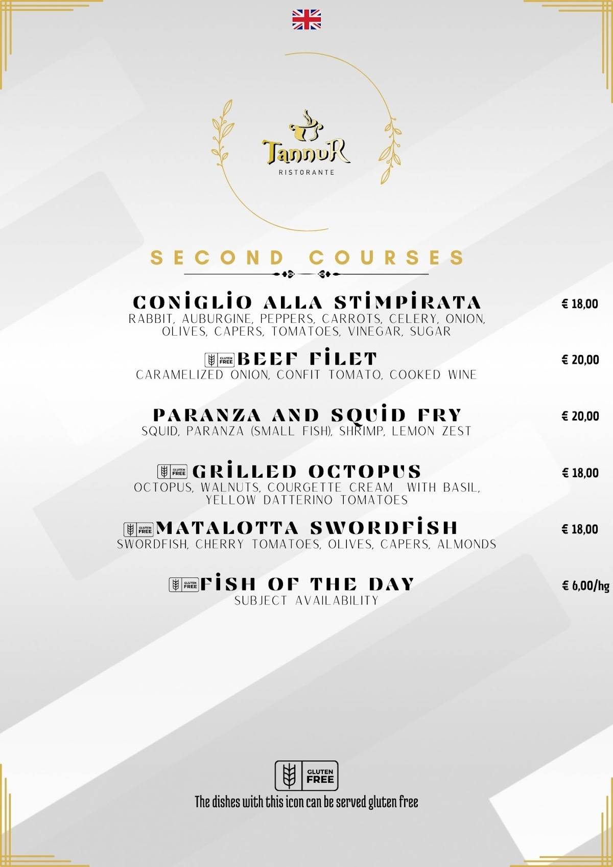 Menu di Ristorante Tannur 