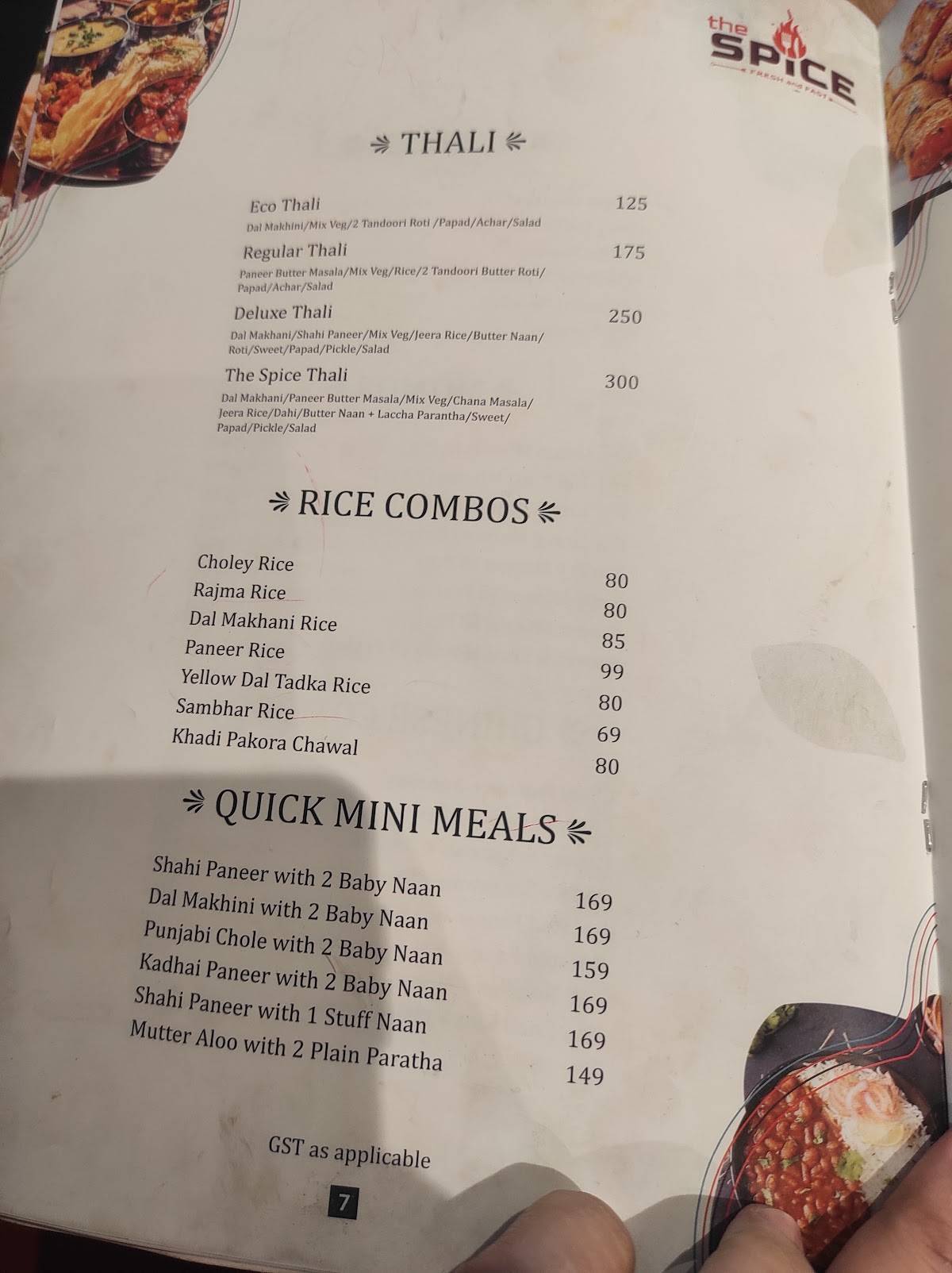 The Spice Fresh And Fast menu