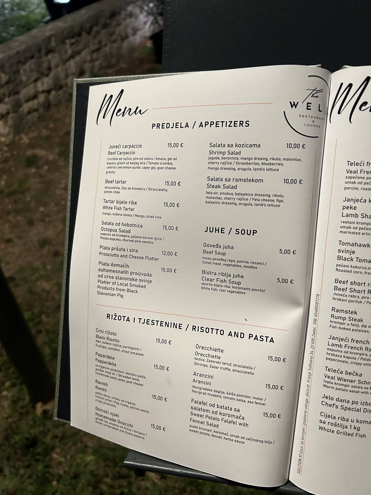 Menu di The Well 