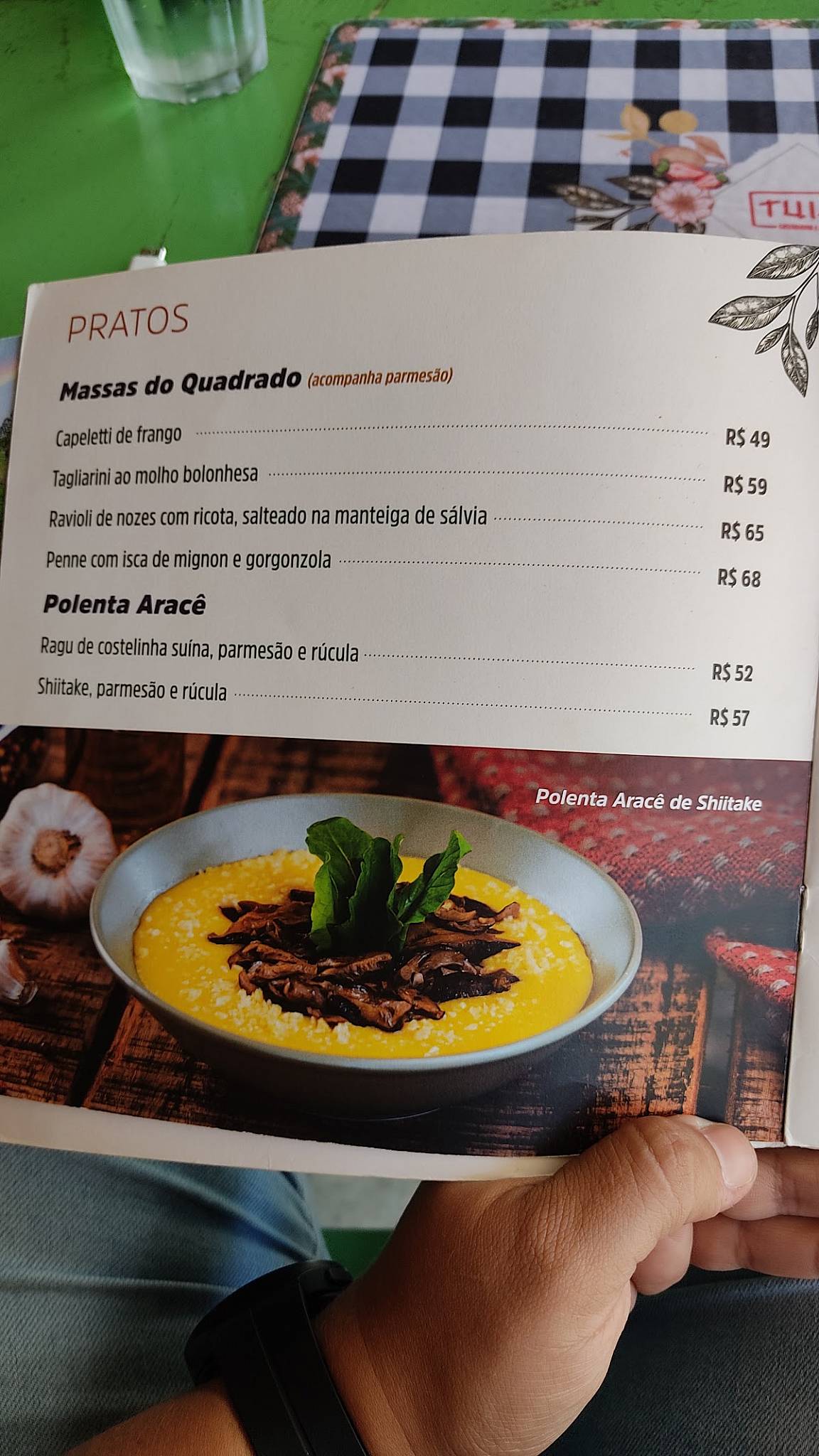 Tuia - Gastronomia e Arte cardápio
