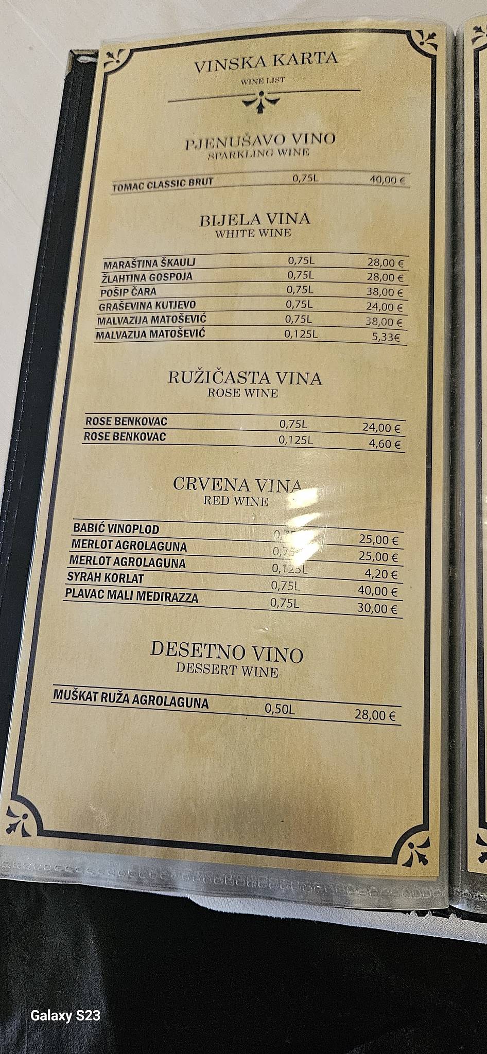 Menu di U.O Aenona 