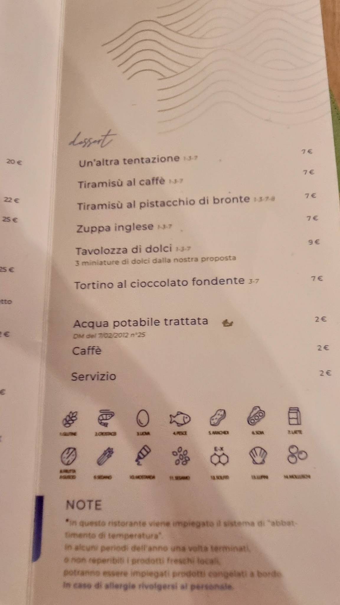 Menu di Un'Altra Storia 