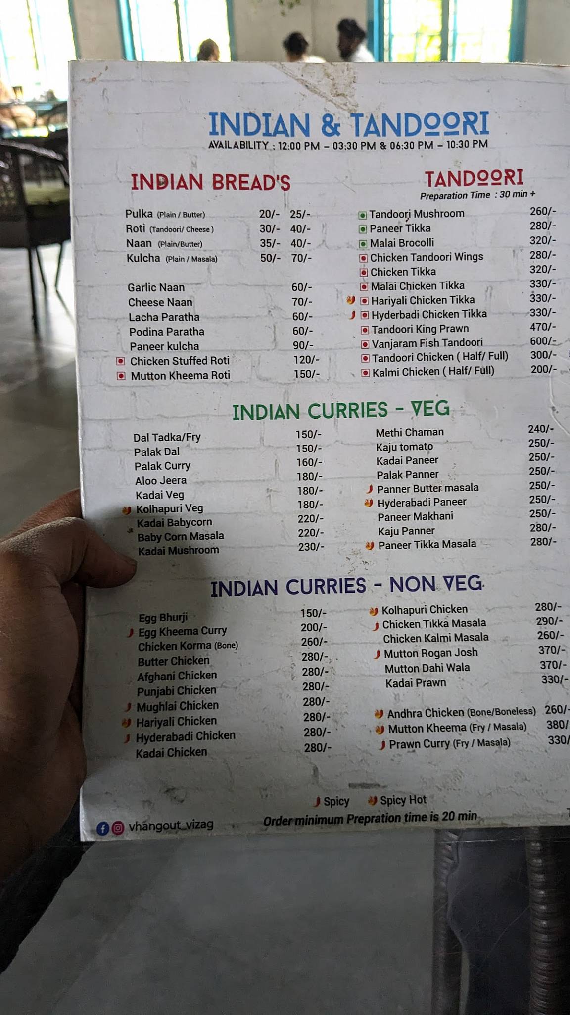 V Hangout Resto Cafe menu