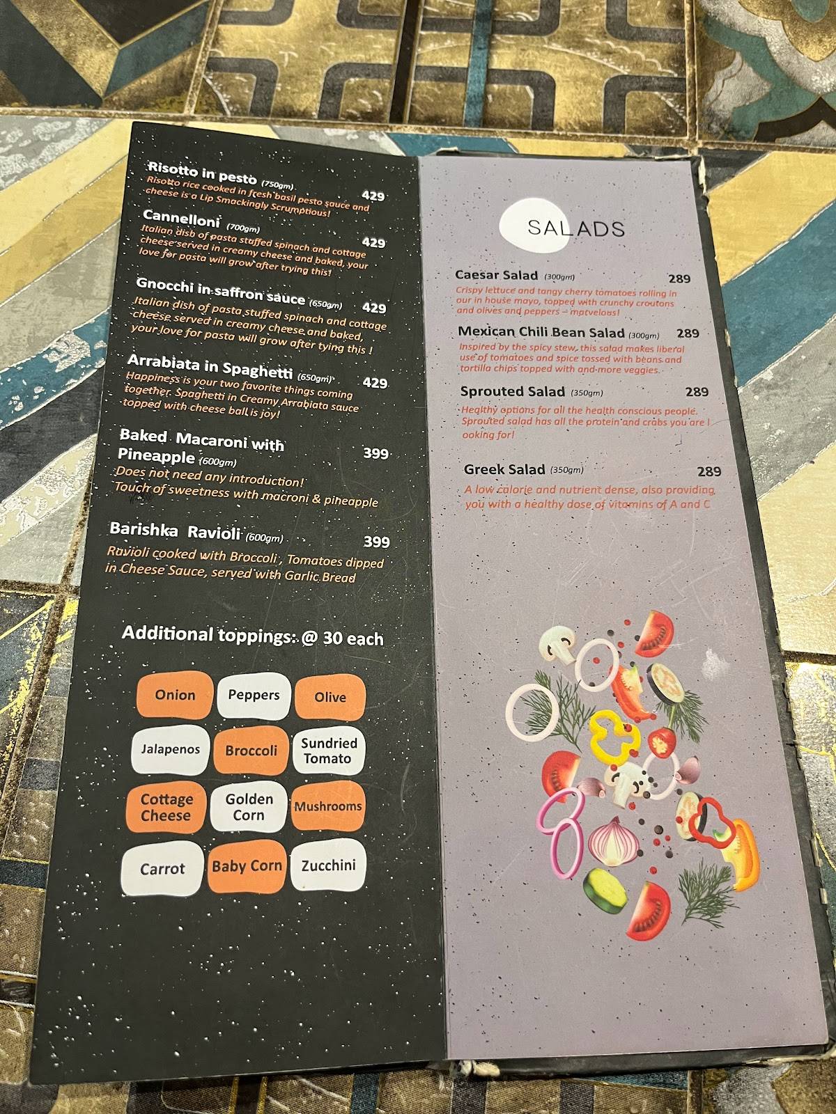VARIETEA VADODARA menu