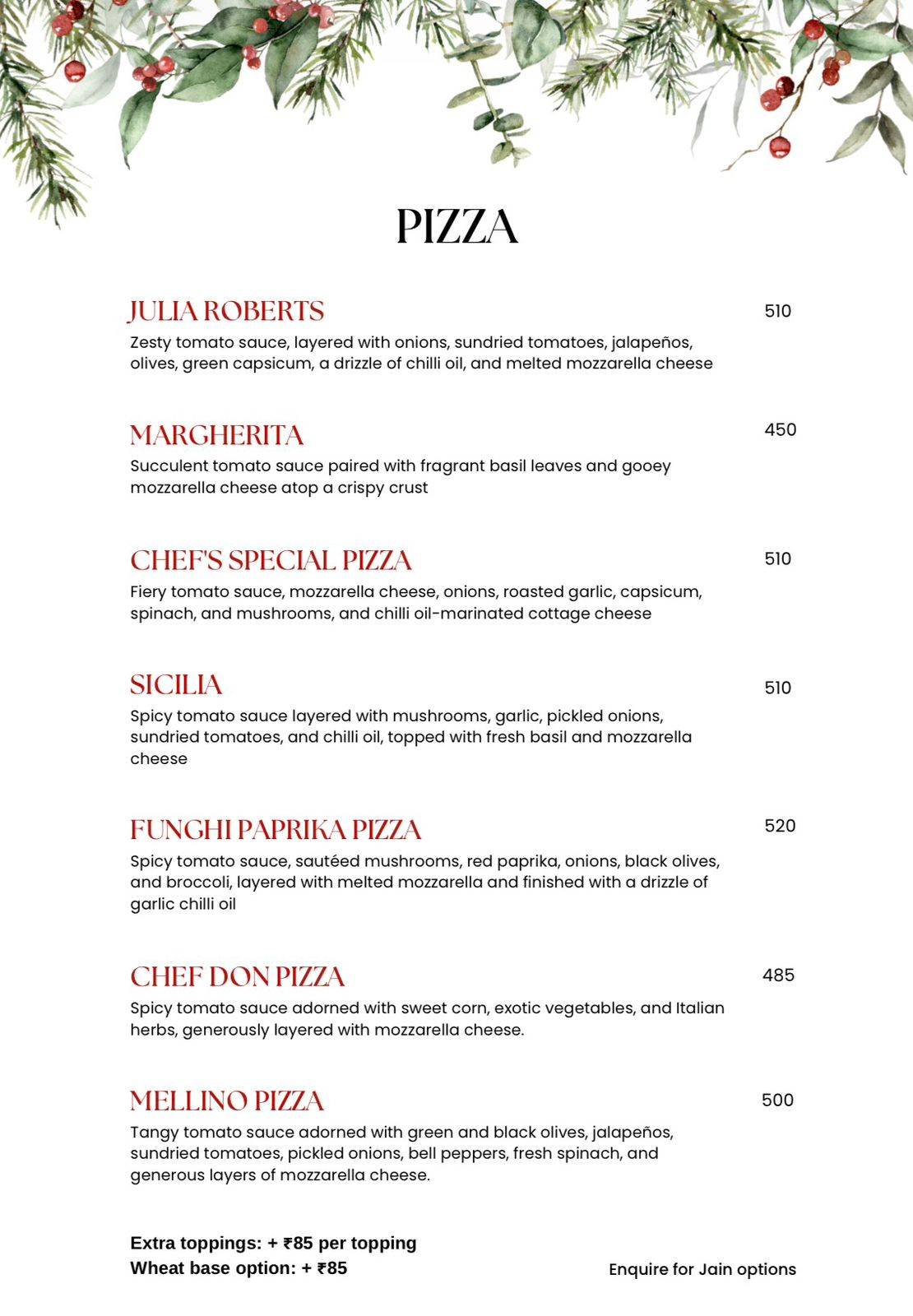 Venezia menu